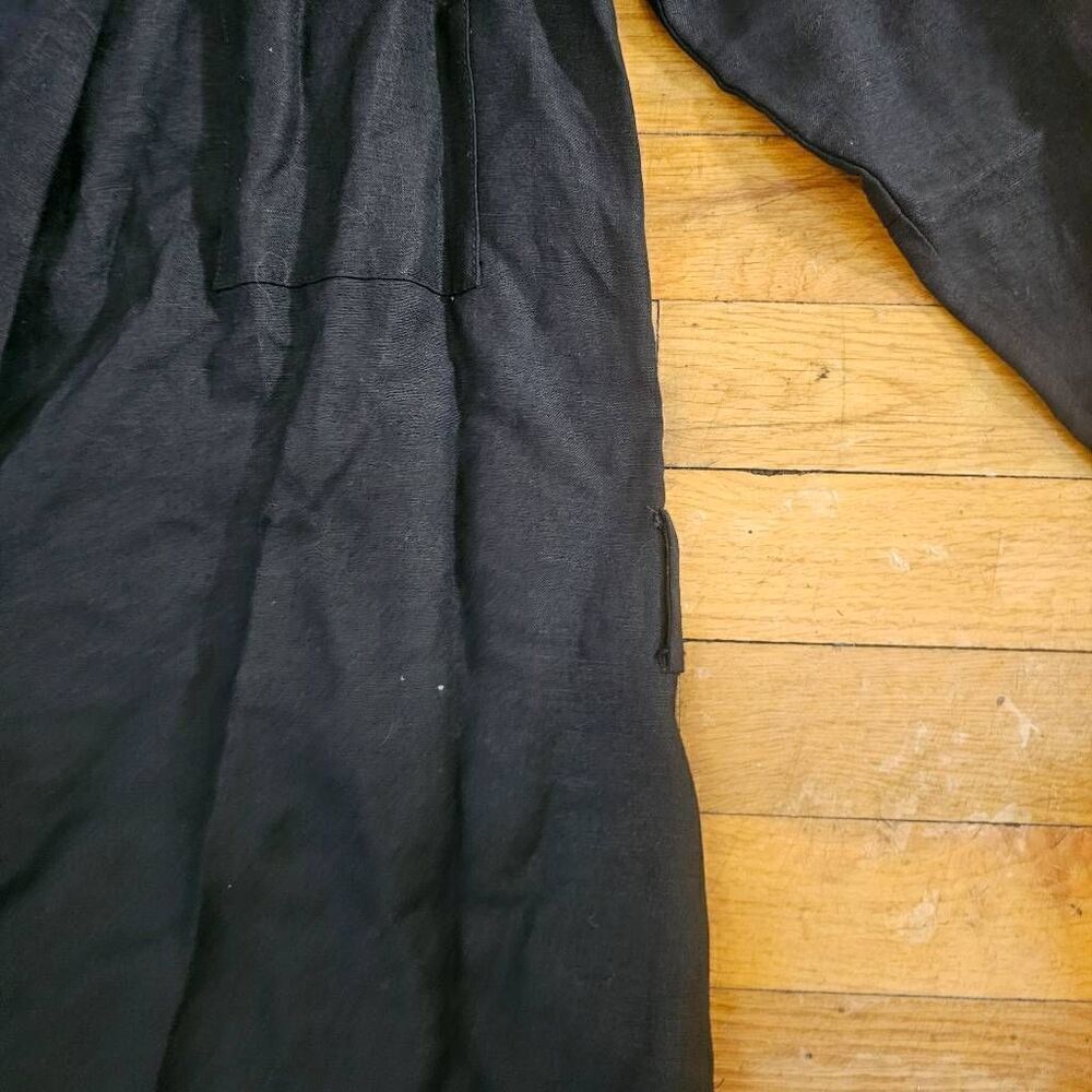First Rite Black Linen Cardigan Button Front Pockets - Picture 3 of 10